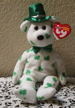 Ty Beanie Baby O&#39;Fortune The Shamrock Bear With Hat NEW - £18.51 GBP