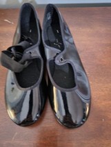 ABT American Ballet Theatre Spotlights Black Patent Tap Dance Shoes Girl... - $151.53 MXN