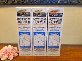 (3) Palmers BOTTOM BUTTER Cocoa Butter Formula 4.4 oz Ea Diaper Rash Soothe - $67.72