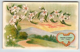 Lily Flowers Peace Postcard The Household Journal Magazine Unused Vintage 2214 - £14.12 GBP