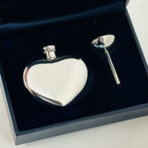 Vintage Tiffany Heart Perfume Flacon Bottle Funnel in Silver with Storage Box - £286.30 GBP