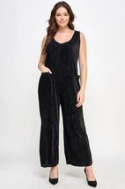 Velvet Plisse Overall Jumpsuit - $31.75