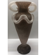 Art Glass Nouveau 19&quot; Frosted Flowing Waves Vase SIGNED - $339.57 CAD