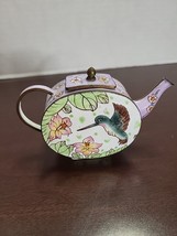 Teapot Wood Box Hummingbird Amanda Smith Collectible Cloisonné Vintage - £14.90 GBP