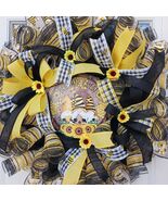 Bee Wreath Sunflower Decor 24x8 Bee Our Guest Porch Accent - $79.99