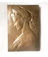 Saint St Cecilia Christian Religious sculpture plaque in Bronze Finish - $22.76