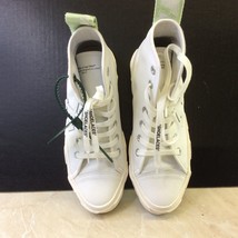 Off-White Virgil Abloh Mid Top Vulcanized Leather White Sneakers 2013 Size 40 - £391.12 GBP