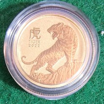 1/10 OZ 999 Gold Tiger Gold Coin 2022 - $360.00