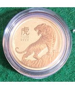 1/10 OZ 999 Gold Tiger Gold Coin 2022 - £288.46 GBP