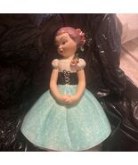 Vintage Holland Mold Young Girl Figurine Blue Dress Ceramic 7.5&quot; Tall - $386.13 MXN