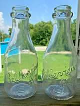 Vtg Belleview Milk Bottle Lot Liquid Clear Glass Bottle Embossed Script Balto MD - £31.92 GBP