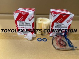 Genuine Toyota Lexus Set Of 2 Oil Filters W/ Drain Plug Gaskets (04152-YZZA1) - £10.51 GBP