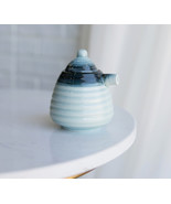Set Of 2 Ocean Blue Ceramic Soy Ponzu Sauce Vinegar Oil Dispensers Holde... - $18.99