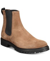 Hugo Boss Men Plain Toe Explore Chelsea Boots Medium Brown Suede Water Resistant - £42.90 GBP
