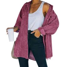 Hixiaohe Women's Corduroy Oversized Shirt Jacket Coat Light Wine Size S - $233.12 MXN Hixiaohe Women's Corduroy Oversized Shirt Jacket Coat Light Wine Size S - $233.12 MXN