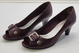 BG) Jaclyn Smith Jacy Woman Eggplant Purple Heel Shoes Size 8 - $11.87