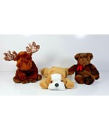 Vintage TY Plush Stuffed Animals Wrinkle Bulldog Reindeer Teddy Bear - £7.80 GBP