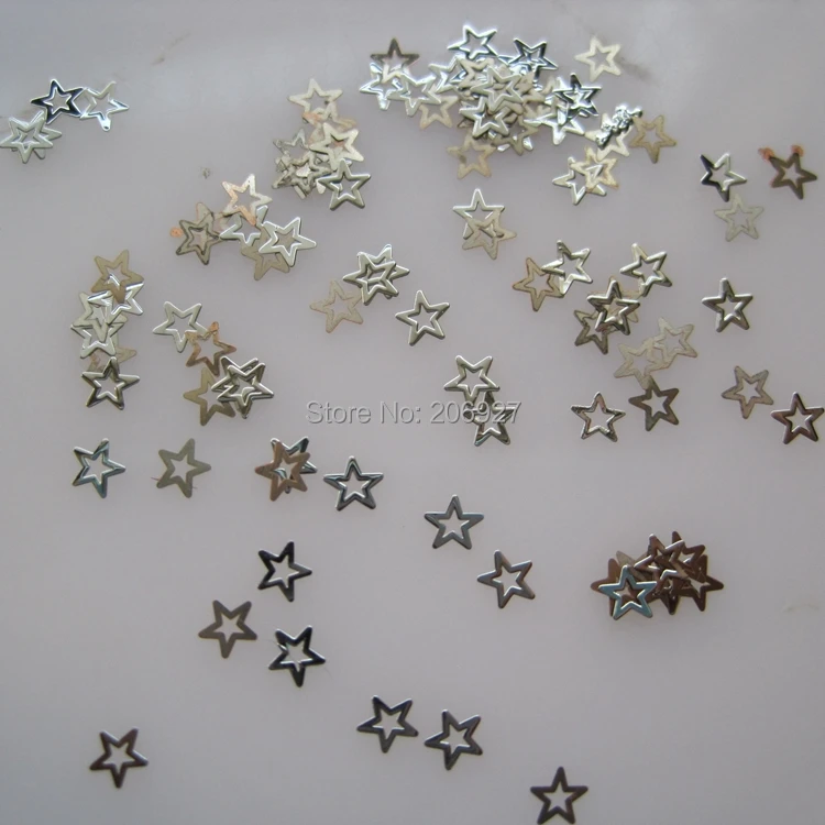 MS201-1 100pcs Silver Cute Small Star Metal Sticker Nail Art Metal Stick... - £8.02 GBP