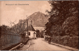 Postcard Rhondorf mit Drachenfels  Germany Cardboard Sepia 1917 5.5 x 3.... - $8.56