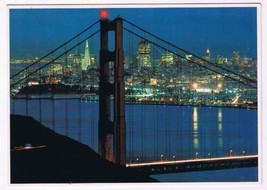 California Postcard San Francisco Golden Gate Bridge City Lights - £1.73 GBP