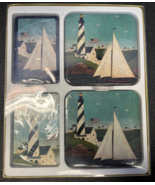 Creative Papers Coastal Breeze Bridge Cards &amp; Cork Coaster Set New - €21,30 EUR