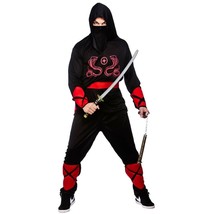 Adult NINJA WARRIOR Martial Arts Fighter Samurai Fancy Dress Costume Men Outfit - £7.22 GBP