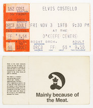 ELVIS COSTELLO November 3rd 1978 Toronto CONCERT Ticket Stub O&#39;Keefe Centre - £18.08 GBP