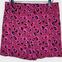 HALOGEN dark red, pink &amp; black leopard lightweight shorts Women&#39;s size small - £15.21 GBP