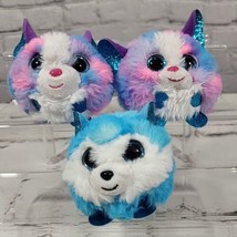 Ty Puffies Mini Plush Lot Of 3 Prince Cleo Blue Pink Husky Dogs Round To... - $14.84