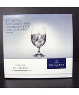 Villeroy &amp; Boch La Divina Clear Water Glasses 10 Ounce 4 Piece Set (330 ... - £35.97 GBP