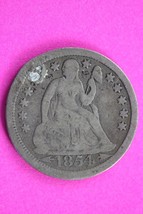 1854 P Seated Liberty Dime Exact Silver Coin In Pics Holed Low Grade Filler 17 - $23.77