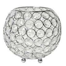 Elegant Designs Elipse Crystal Circular Bowl Candle Holder, Flower Vase, 5.5Inch - $31.75