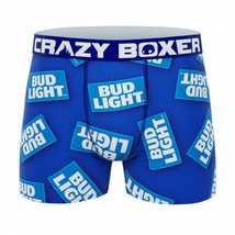 Crazy Boxer Bud Light Repeating Logo Men&#39;s Boxer Briefs Blue - £15.95 GBP