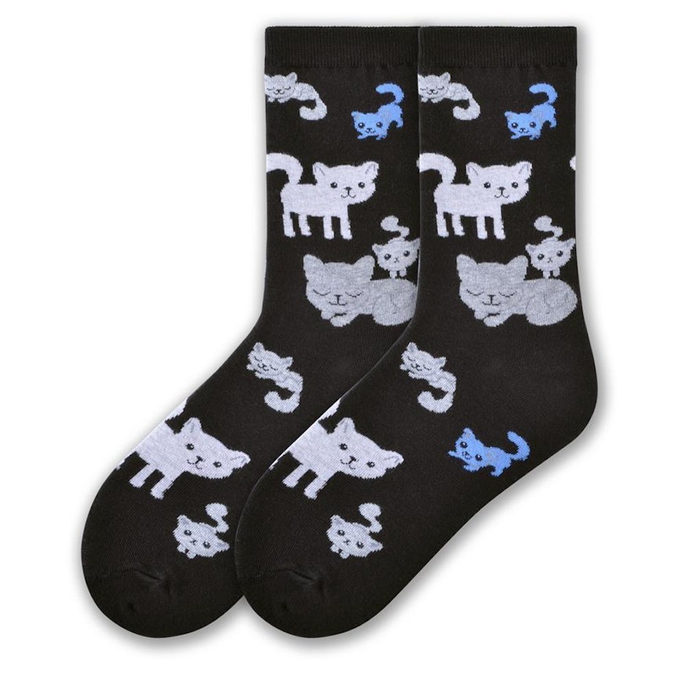 K. Bell Womens Cotton Blend Novelty Crew Socks (Kitty Cats) - $12.00