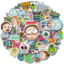50 PCS Rick and Morty Themed Stickers Cartoon Decals Laptop Binder Free Shipping - £7.98 GBP