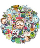 50 PCS Rick and Morty Themed Stickers Cartoon Decals Laptop Binder Free ... - $13.67 CAD