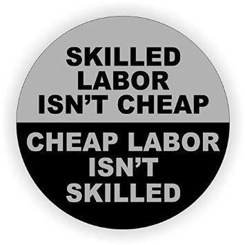 StickerDad Skilled Labor Isn&#39;t Cheap (2 PACK) Full Color Printed Sticker... - $2.96