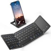 Foldable Bluetooth Keyboard With Touchpad, Full-Size Wireless Folding Keyboard W - £73.76 GBP