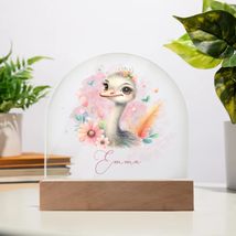 Generic Personalised Ostrich Acrylic Dome Plaque Wooden Plaque Night Lig... - $44.59