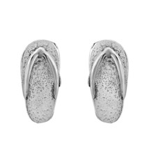 Fun Summertime Flip-Flops Slippers Sterling Silver Stud Earrings - $11.87