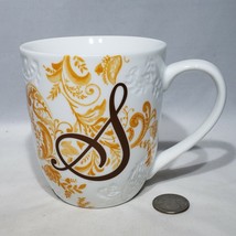 Pier 1 Imports Ava Letter S Initial Monogram Mug Ceramic Porcelain 16 oz EUC - £13.50 GBP