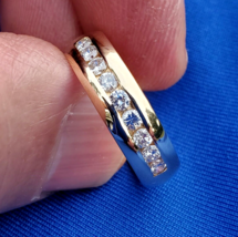 Earth mined Diamond Deco style Wedding Band Wide Dome Anniversary Ring 1... - $1,880.01