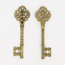 Large Skeleton Key Pendant Antiqued Bronze Steampunk Key 68mm - £3.43 GBP