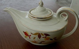 Vintage Superior Hall Aladdin Teapot &amp; Lid With Infuser Autumn Leaf Pattern, VGC - £54.37 GBP