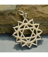 Sterling Silver Heart Chakra Charm - Yoga Charm 22x15mm - $27.64