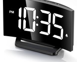 Digital For Bedroom, Digital Clock With Modern Curved Design, Conspicuou... - £23.56 GBP