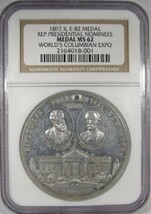 1892 IL E-82 Medal MGC MS62 Rep. Presidential Nominees Columbian Expo Medal AK34 - £269.94 GBP