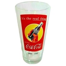 Coca-Cola 1930-1949 IT&#39;S THE REAL THING Drinking Glassware Retro Label 12 oz NEW - £10.12 GBP