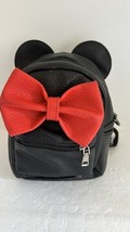 Disney Minnie Mouse Mini Backpack Adjustable Straps Black Classic Red Bo... - $26.30 CAD