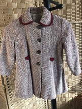 Vintage Small Girls Coat Gray and Mauve - £34.72 GBP